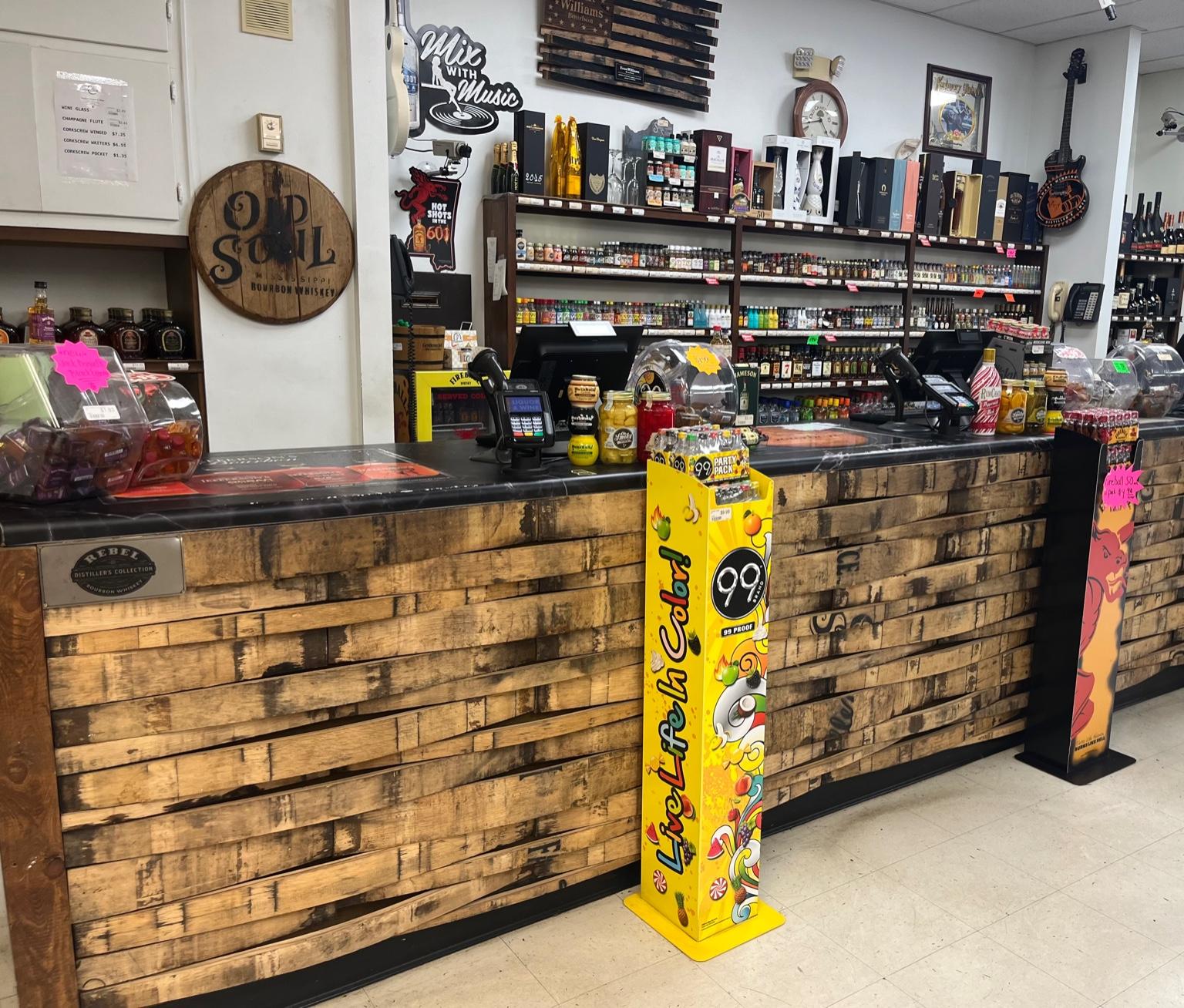 Wine and spirits tasting counter inspiration